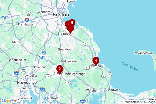 Map showing facility locations