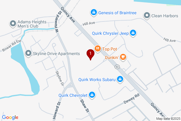 Map showing facility locations